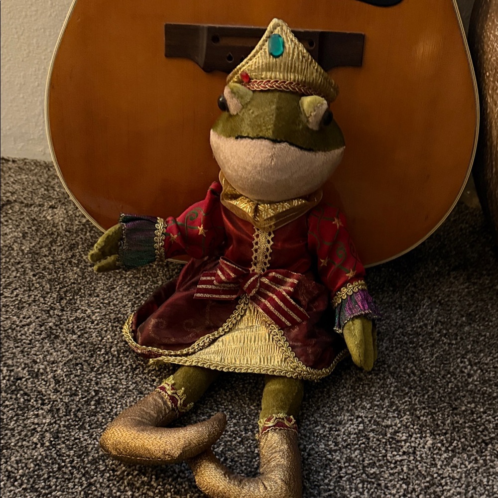 Plush Frog Prince Toy in Regal Outfit